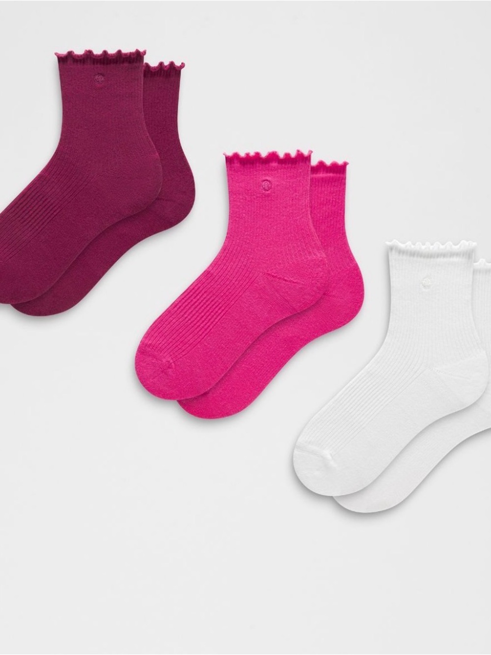 Lululemon Lettuce Edge Quarter Socks – 3 Pair Set